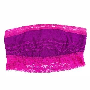 Free People Lace Bandeau Bralette Hot Raspberry